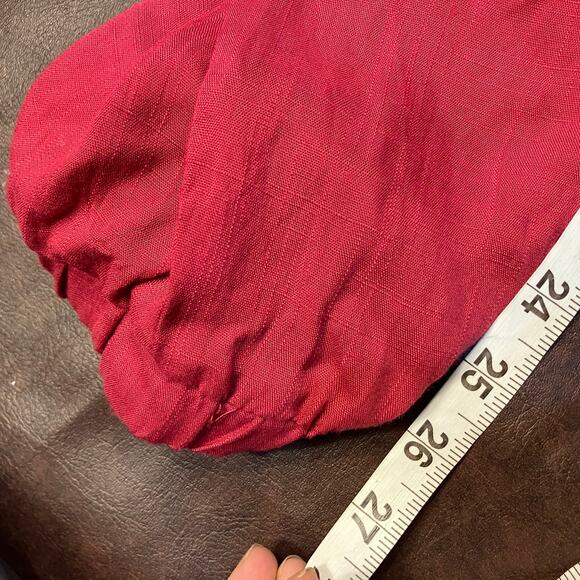 Mustard Seed Red Sleeveless Ruffle Jumpsuit M Button Front Drawstring Waist New - Picture 14 of 15